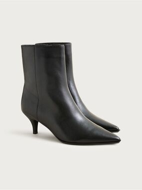 J. Crew New Stevie Ankle Boots in Leather Black Size 7 heeled boots